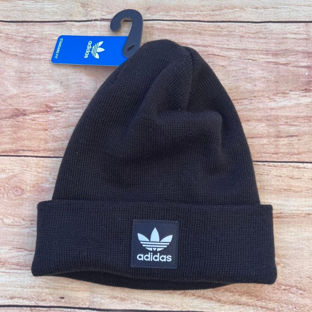 NEW Black Adidas Stretchy Beanie Hat